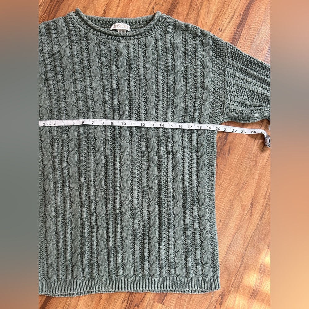 Vintage Cherokee Rolled Neck Cable Knit Crocheted USA Sweater Womens Size S - Picture 7 of 8